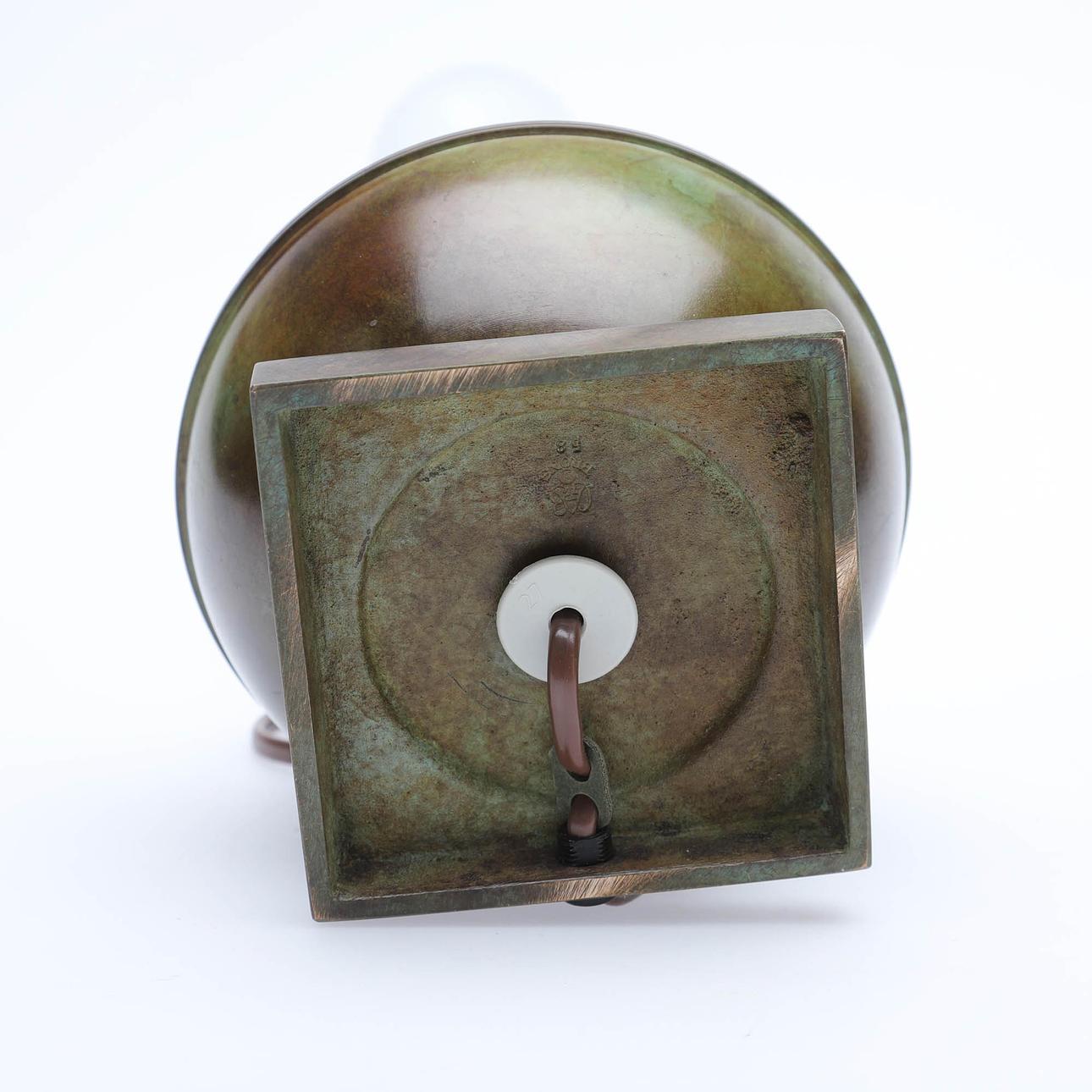 20th Century Swedish Modern Patinated Bronze Table Lamp by GAB Guldsmedsaktiebolaget, 1930s For Sale