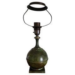 Schwedische moderne Tischlampe aus patinierter Bronze von GAB Guldsmedsaktiebolaget, 1930er Jahre