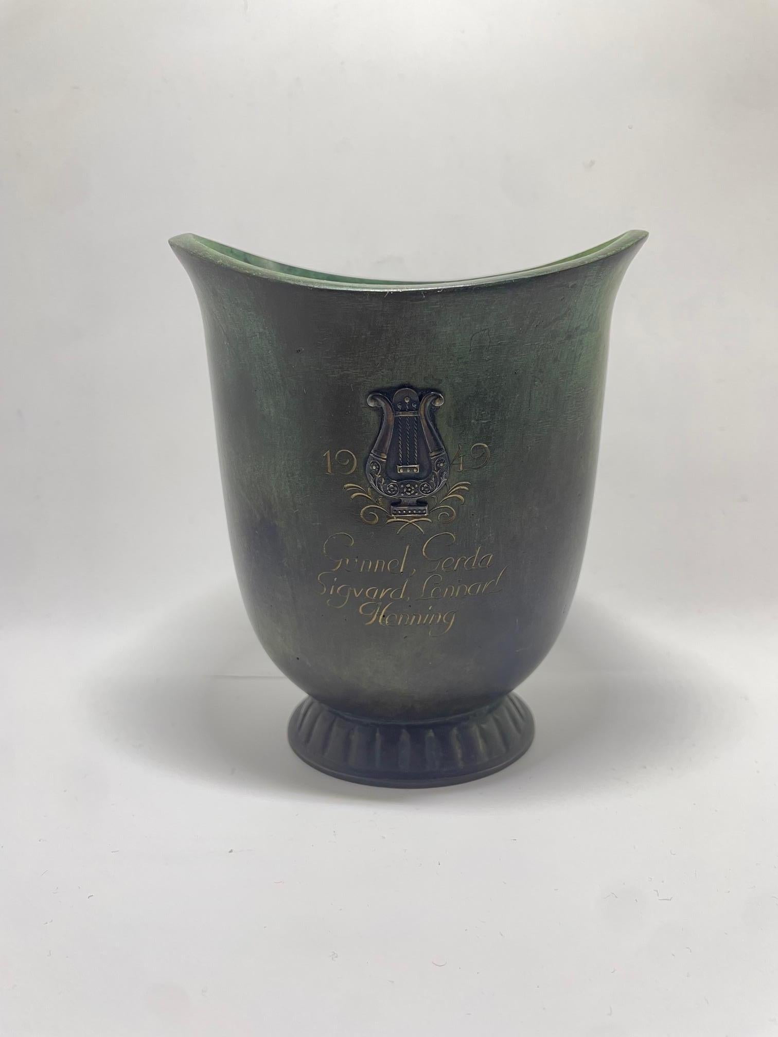 Svedese Vaso in bronzo GAB - Art déco, anni '30 in vendita