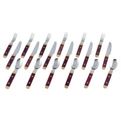 GAB-Gense, complete set of six-person dinner cutlery in retro style.