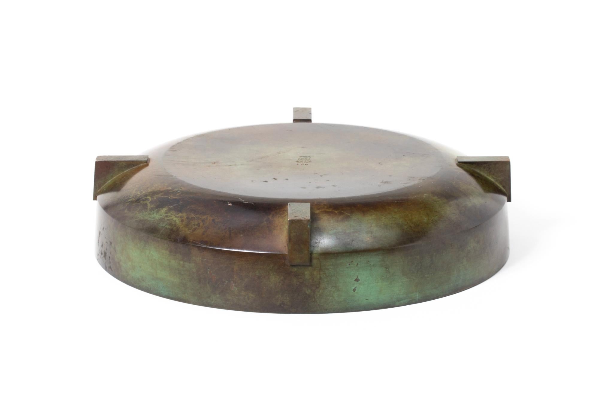 GAB Guldsmedsaktiebolaget Art Deco Bronze Modernist Low Bowl In Good Condition In Brooklyn, NY