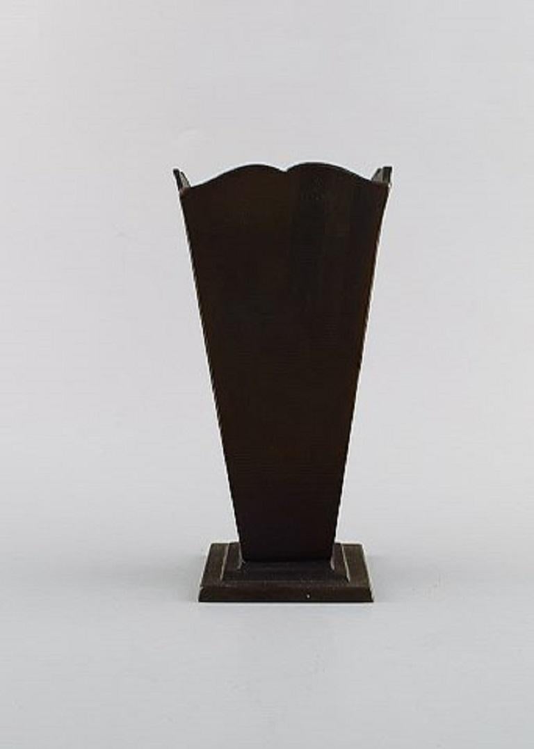 Swedish GAB 'Guldsmedsaktiebolaget', Art Deco Vase in Bronze, 1930s-1940s