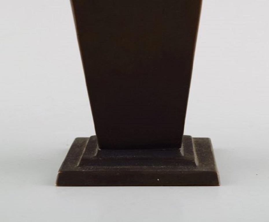 Mid-20th Century GAB 'Guldsmedsaktiebolaget', Art Deco Vase in Bronze, 1930s-1940s