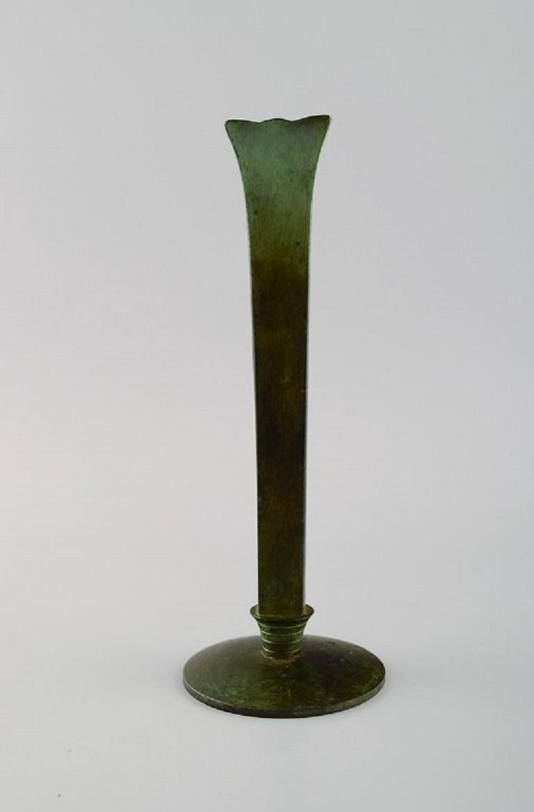 Swedish Gab (Guldsmedsaktiebolaget), Art Deco Vase in Bronze, 1930s / 40s