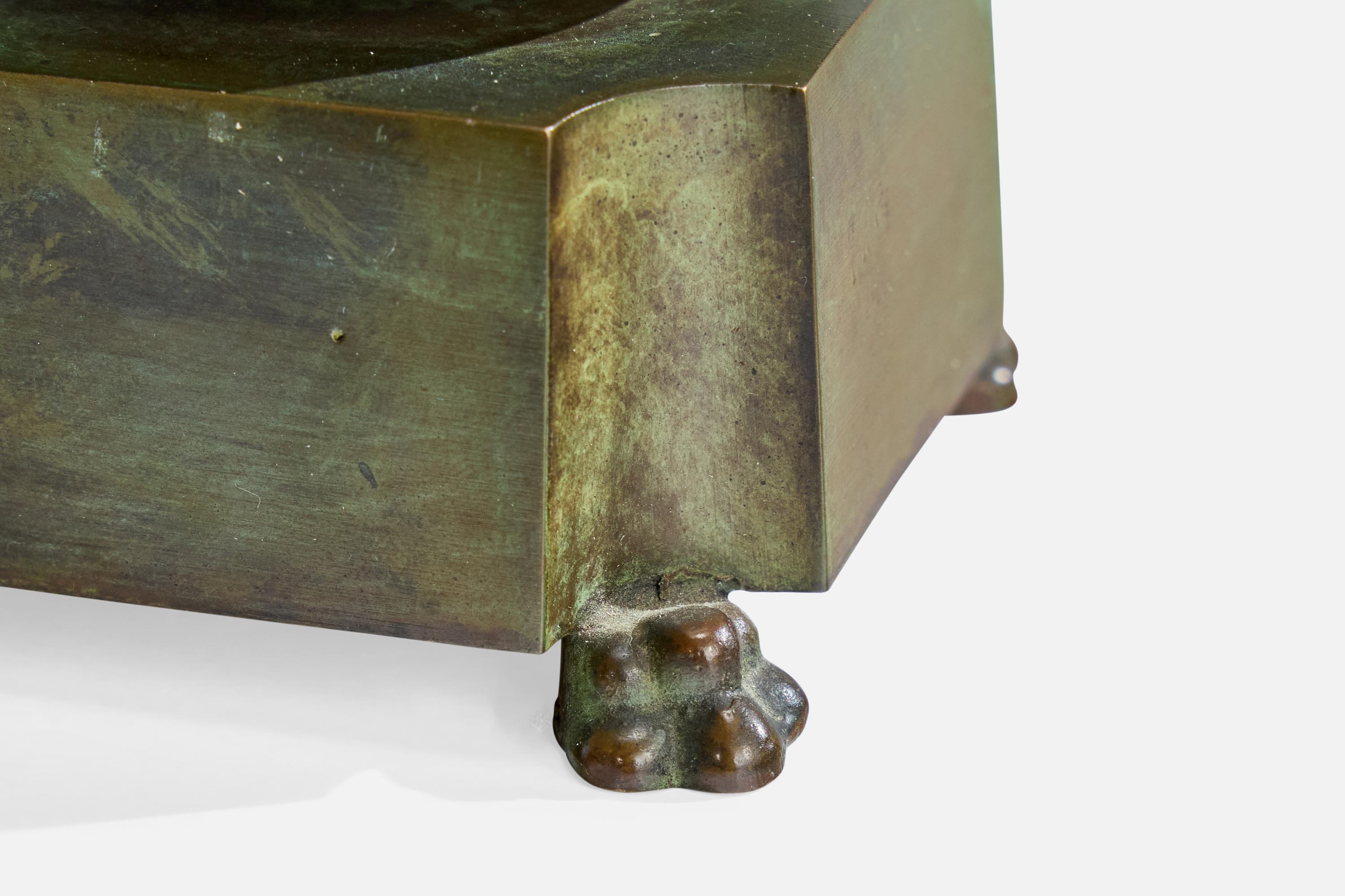 GAB Guldsmedsaktiebolaget, Kerzenleuchter, Bronze, Schweden, 1930er Jahre im Angebot 1