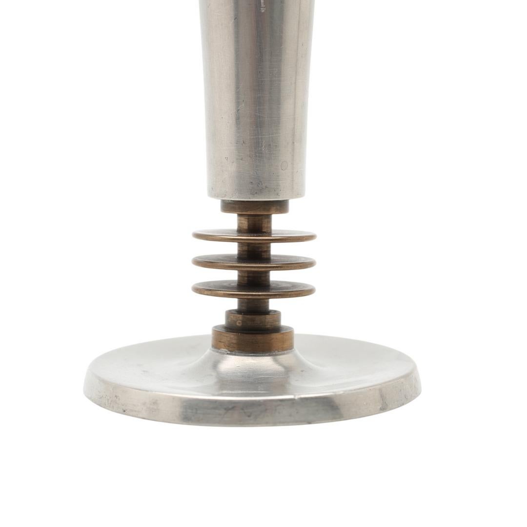 Art déco Vase moderniste GAB en étain avec détails en laiton, Suède, années 1930 en vente