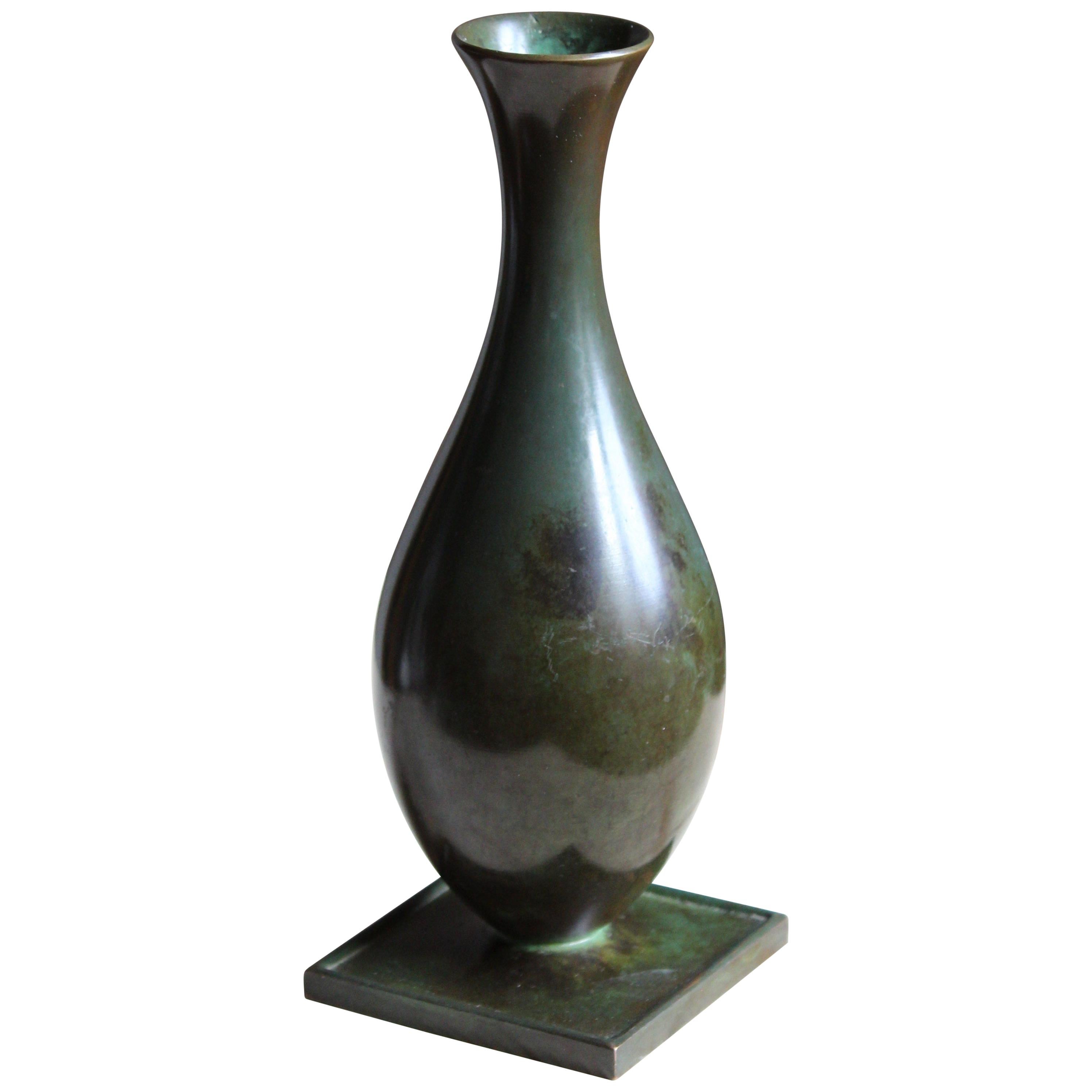 GAB Guldsmedsaktiebolaget, Small Vase or Vessel, Bronze, Sweden, 1930s
