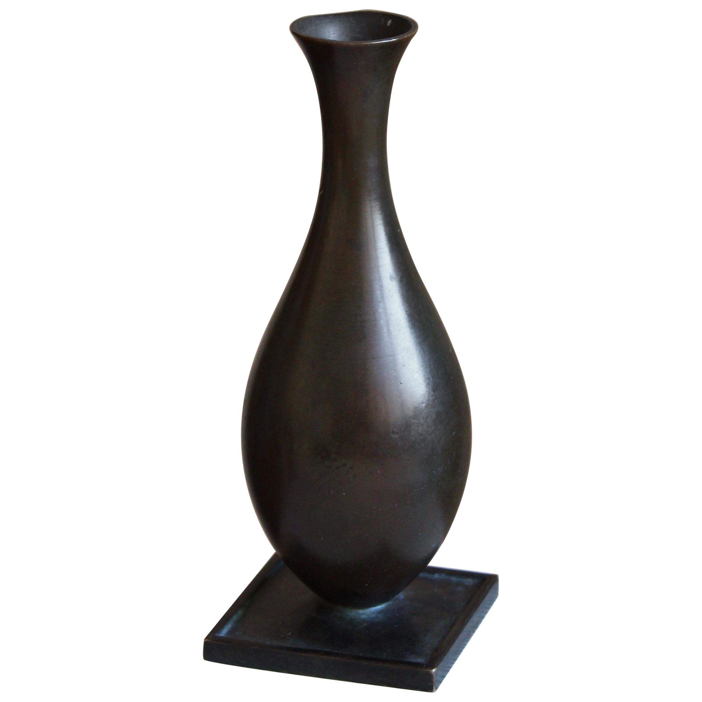 GAB Guldsmedsaktiebolaget, Small Vase or Vessel, Bronze, Sweden, 1930s