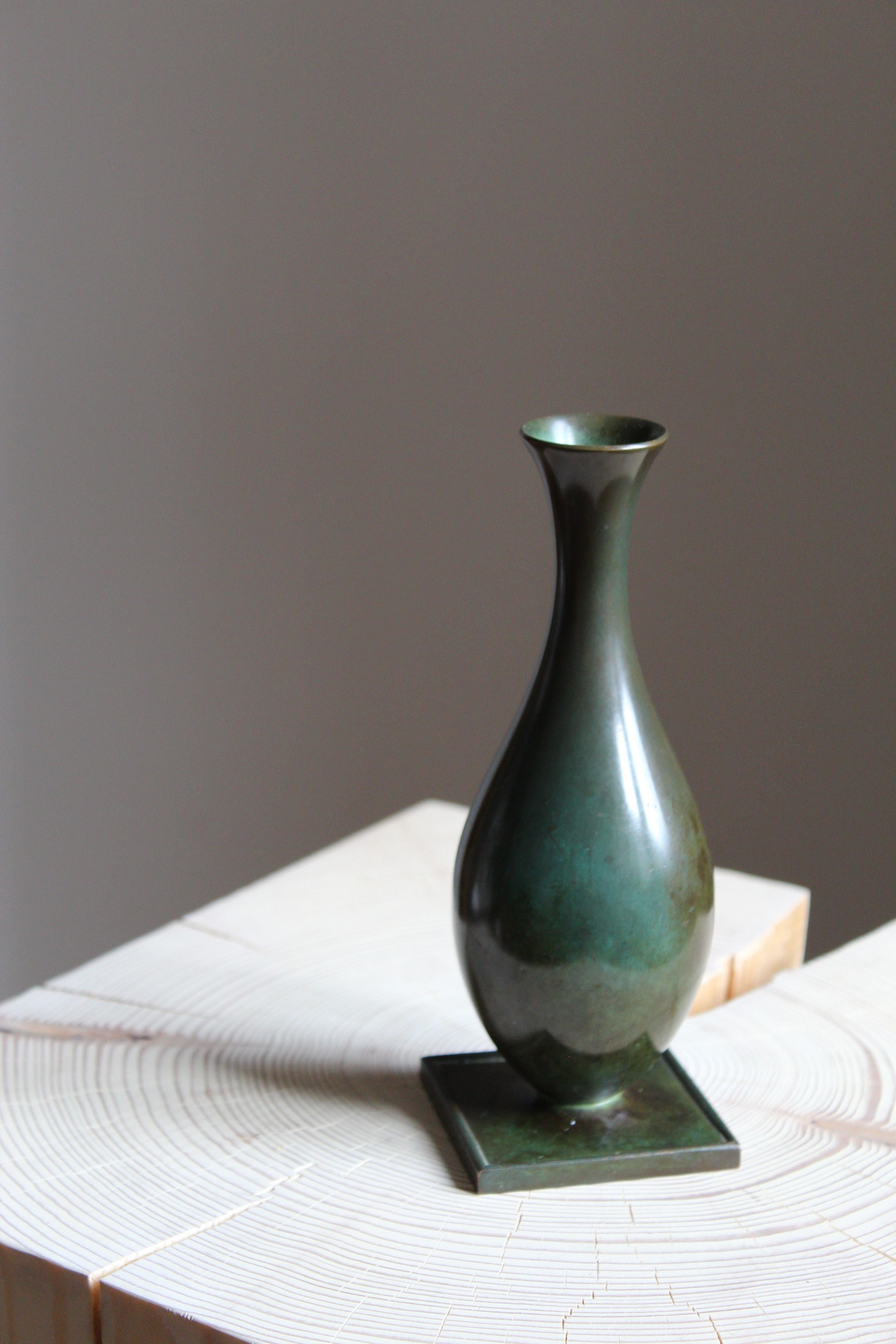 Swedish GAB Guldsmedsaktiebolaget, Small Vase or Vessel, Bronze, Sweden, 1930s