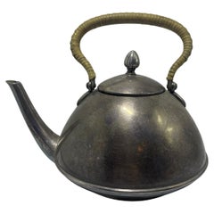 Tetera Art Decó sueca de plata sobre cobre de GAB, años 30