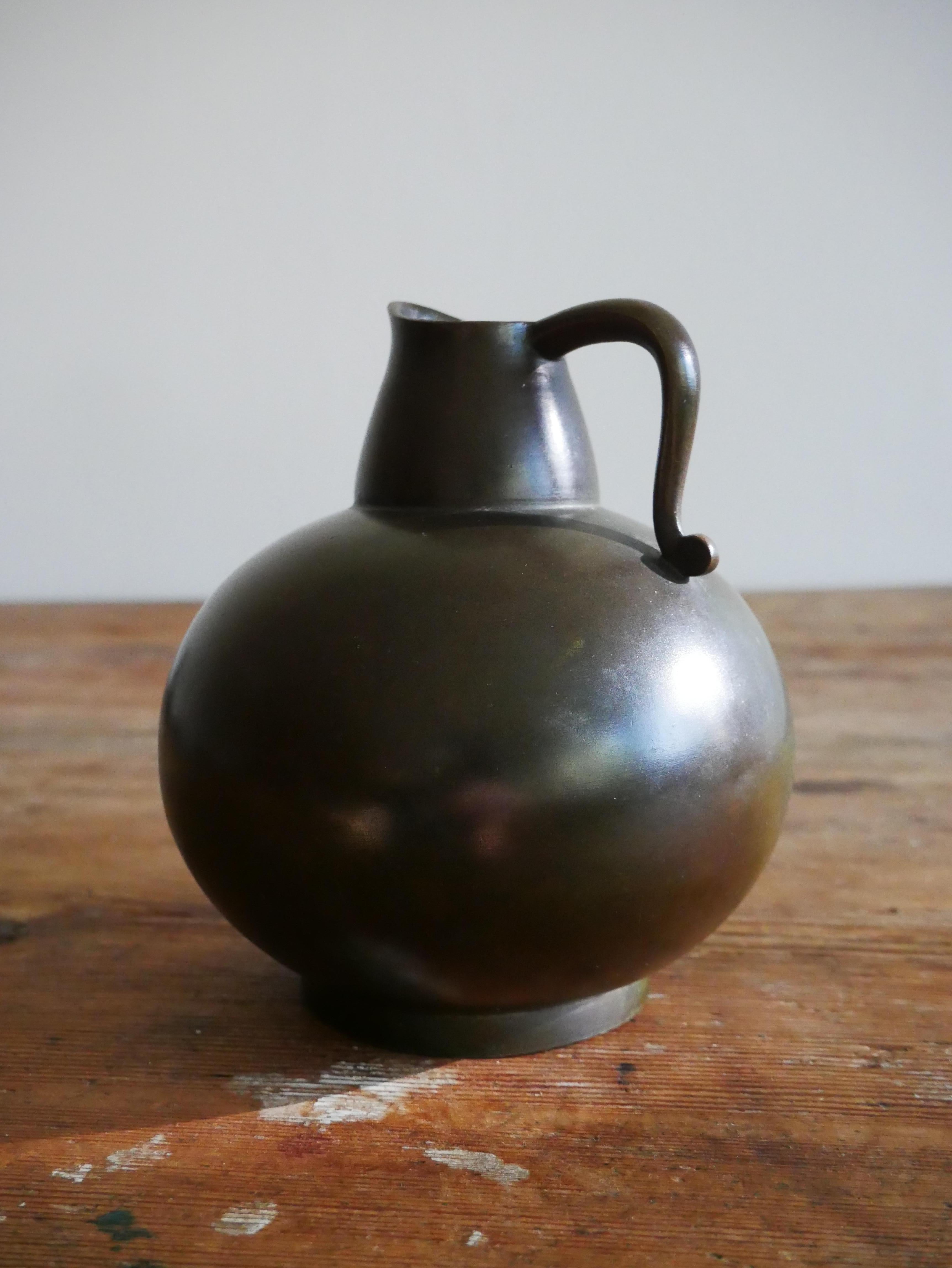 Cast GAB Guldsmedsaktiebolaget, Vase, Bronze, Sweden, 1930s For Sale