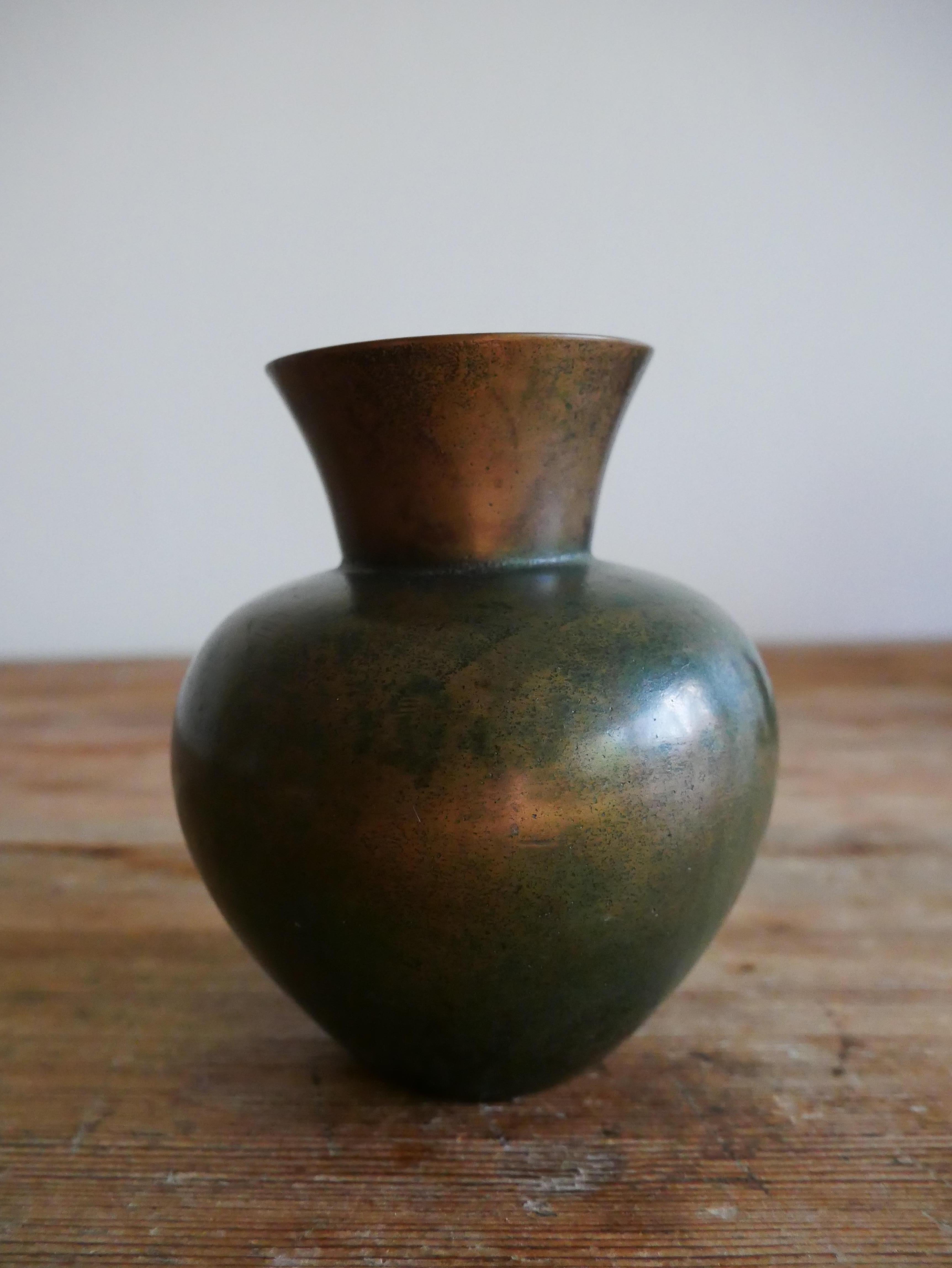 GAB Guldsmedsaktiebolaget, Vase, Bronze, Suède, années 1930 en vente 1