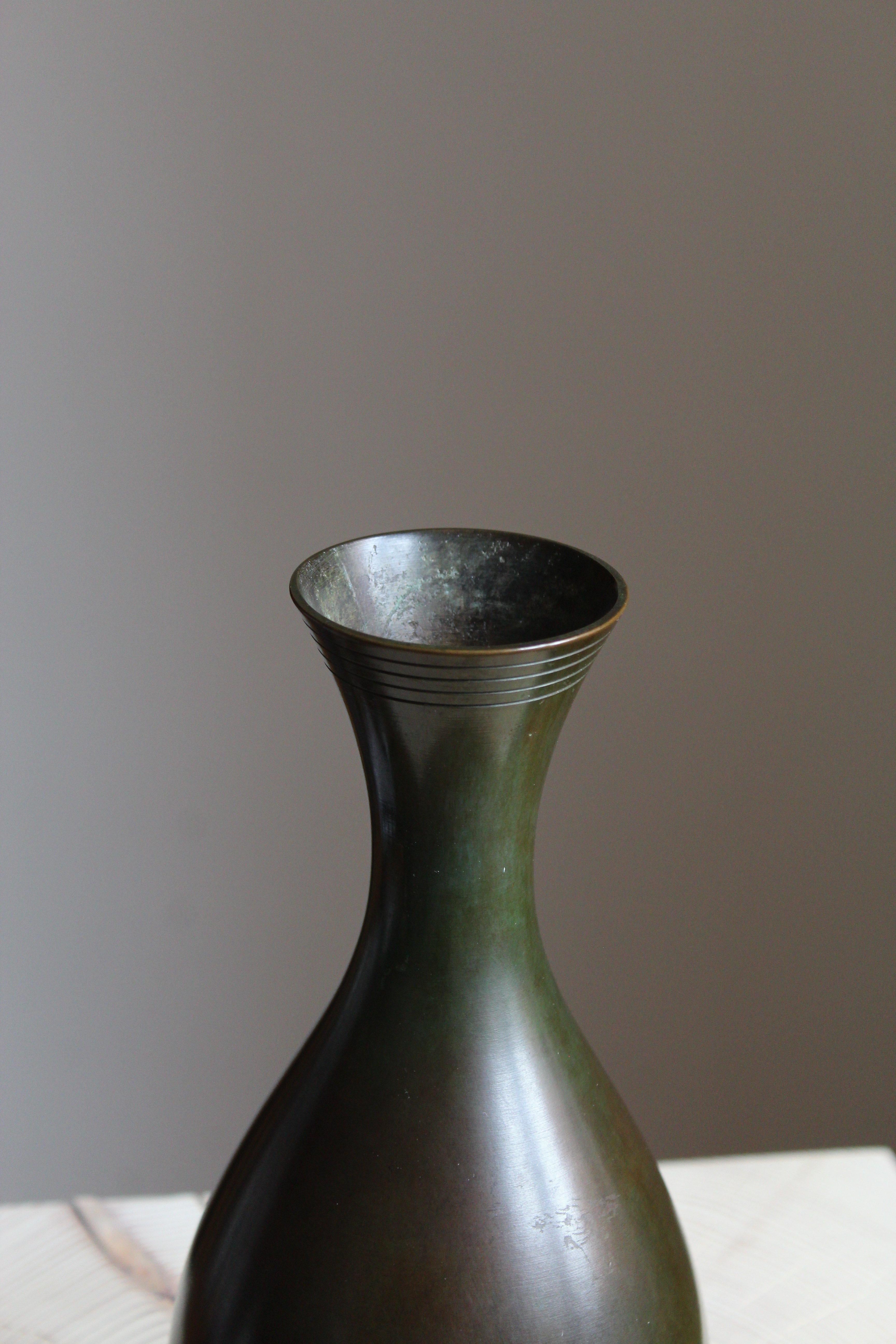 Art Deco GAB Guldsmedsaktiebolaget, Vase or Vessel, Bronze, Sweden, 1930s