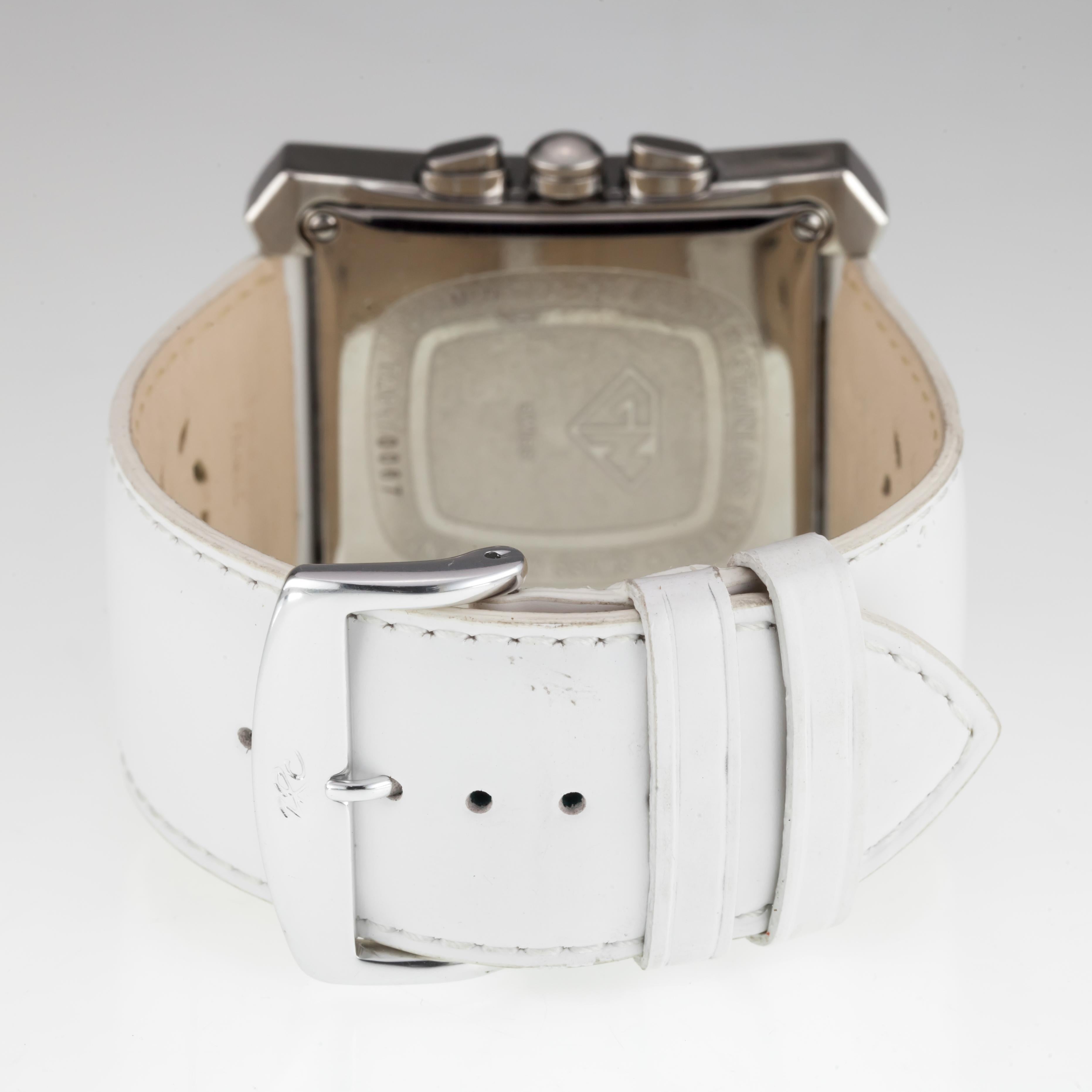 Round Cut Gab Marine Stainless Steel Diamond Large Women's Chronograph Quartz Watch For Sale