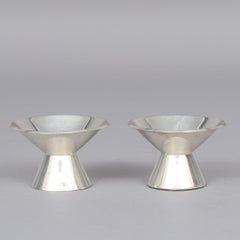 Porte-bougies suédois en argent sterling du milieu du siècle dernier par GAB, 1961