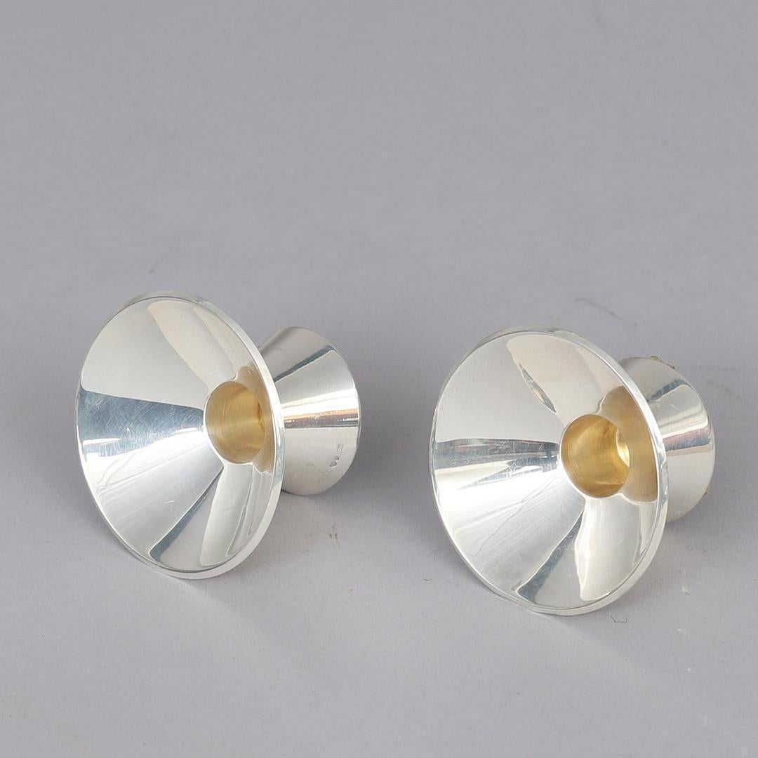 Svedese Portacandele svedese di metà secolo in argento sterling di GAB, 1961 in vendita