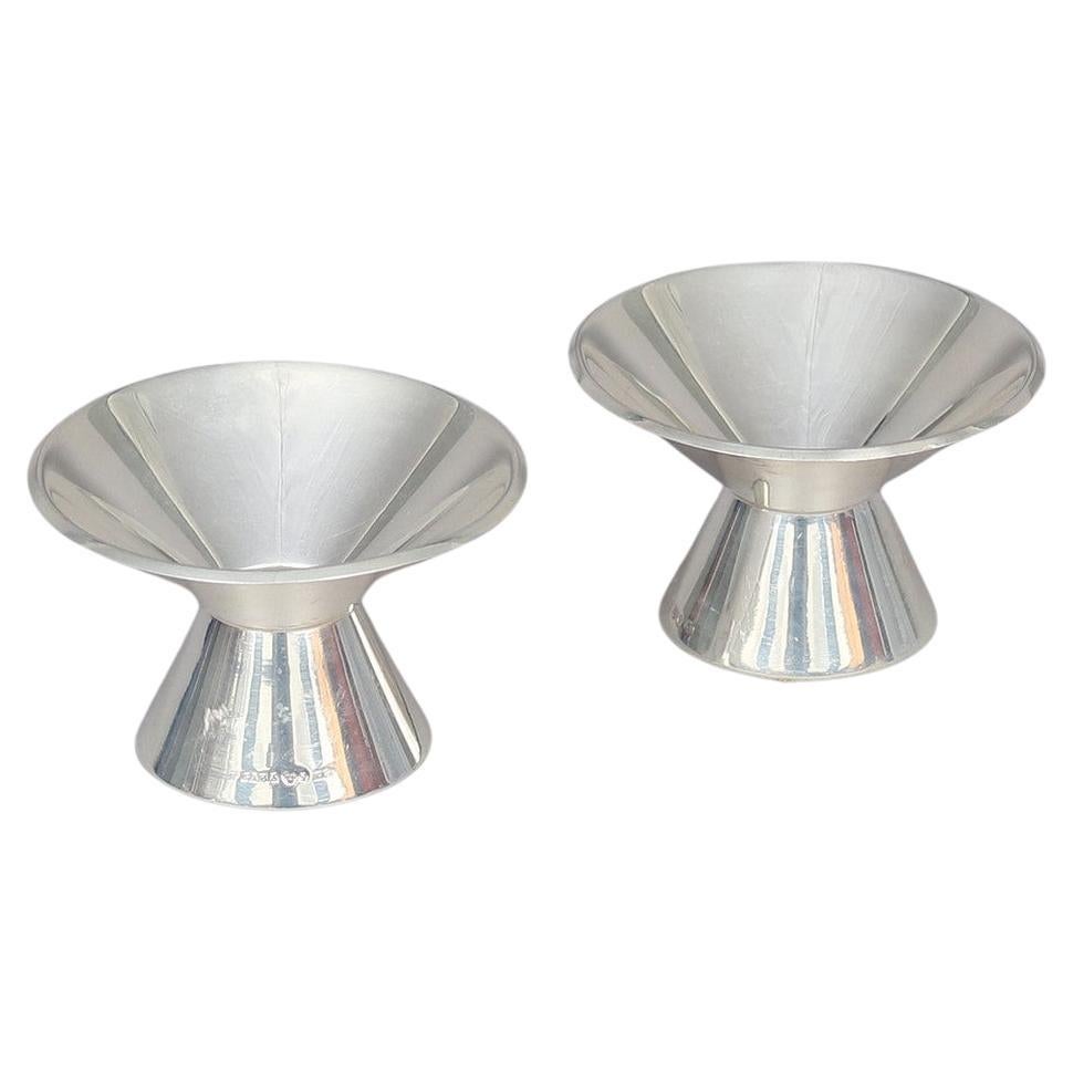 Mid-Century Swedish Sterling Silver Candle Holders by GAB, 1961