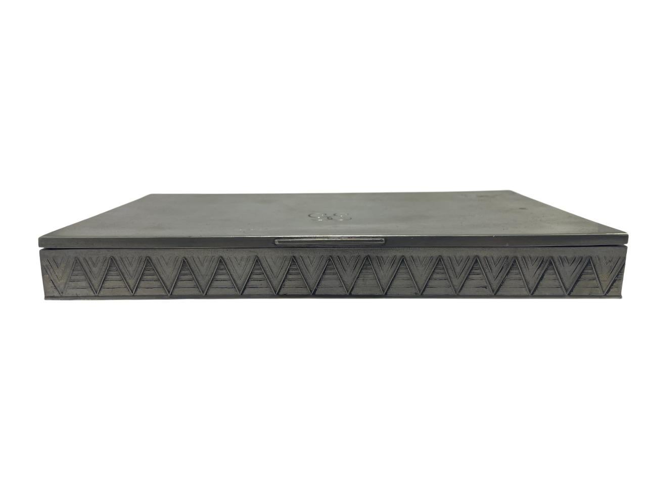 Swedish Art Deco Pewter Lidded Box by GAB, 1930s For Sale 1