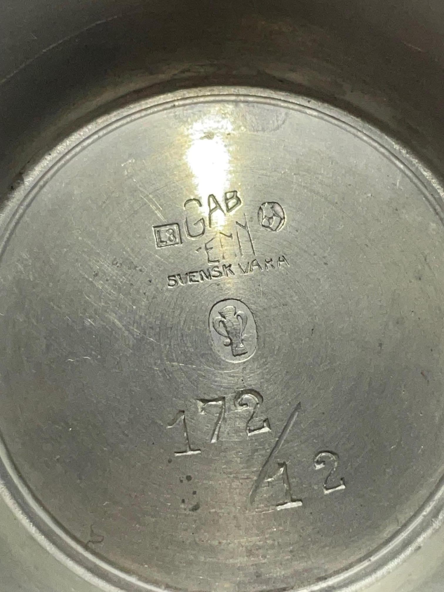 GAB Bol en étain - 1937 Bon état - En vente à Stockholm, SE