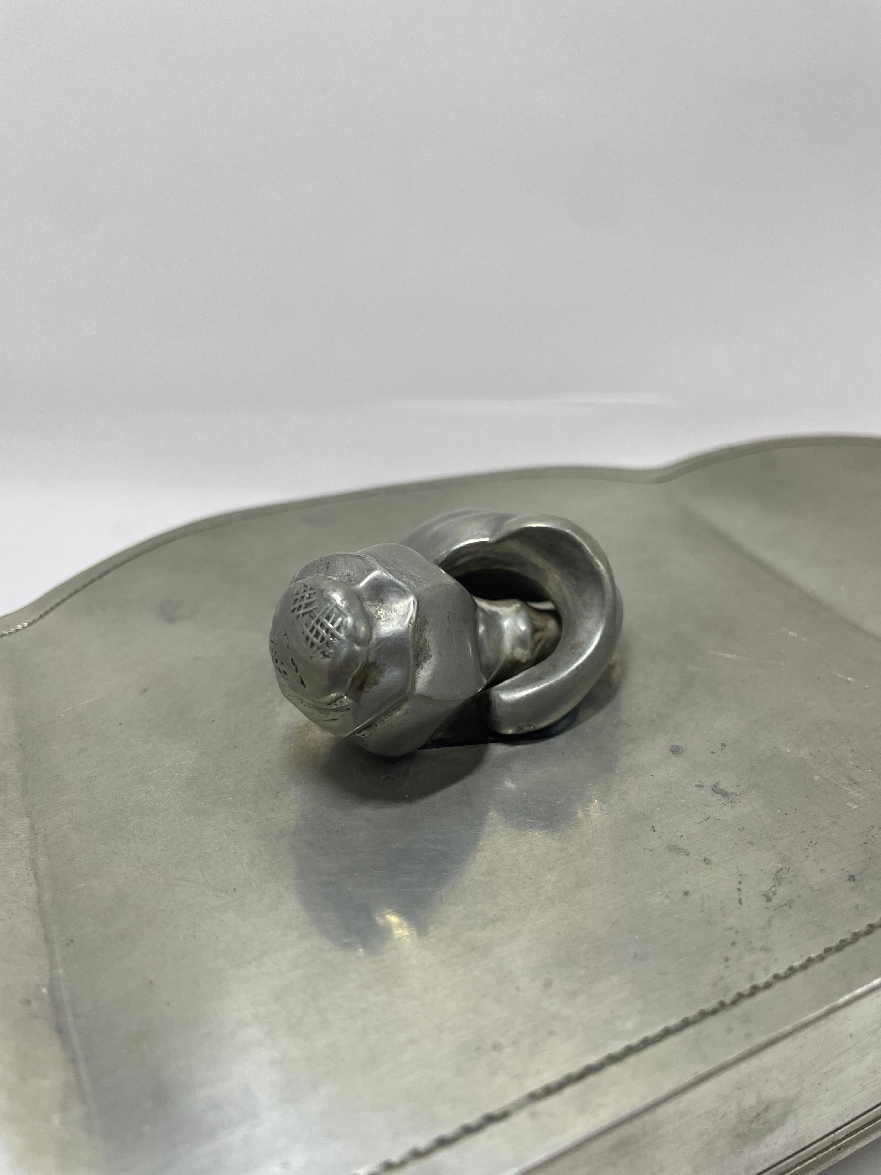 Joyero sueco Art Decó de peltre de GAB con interior de terciopelo, años 30 en Bueno estado para la venta en Stockholm, SE