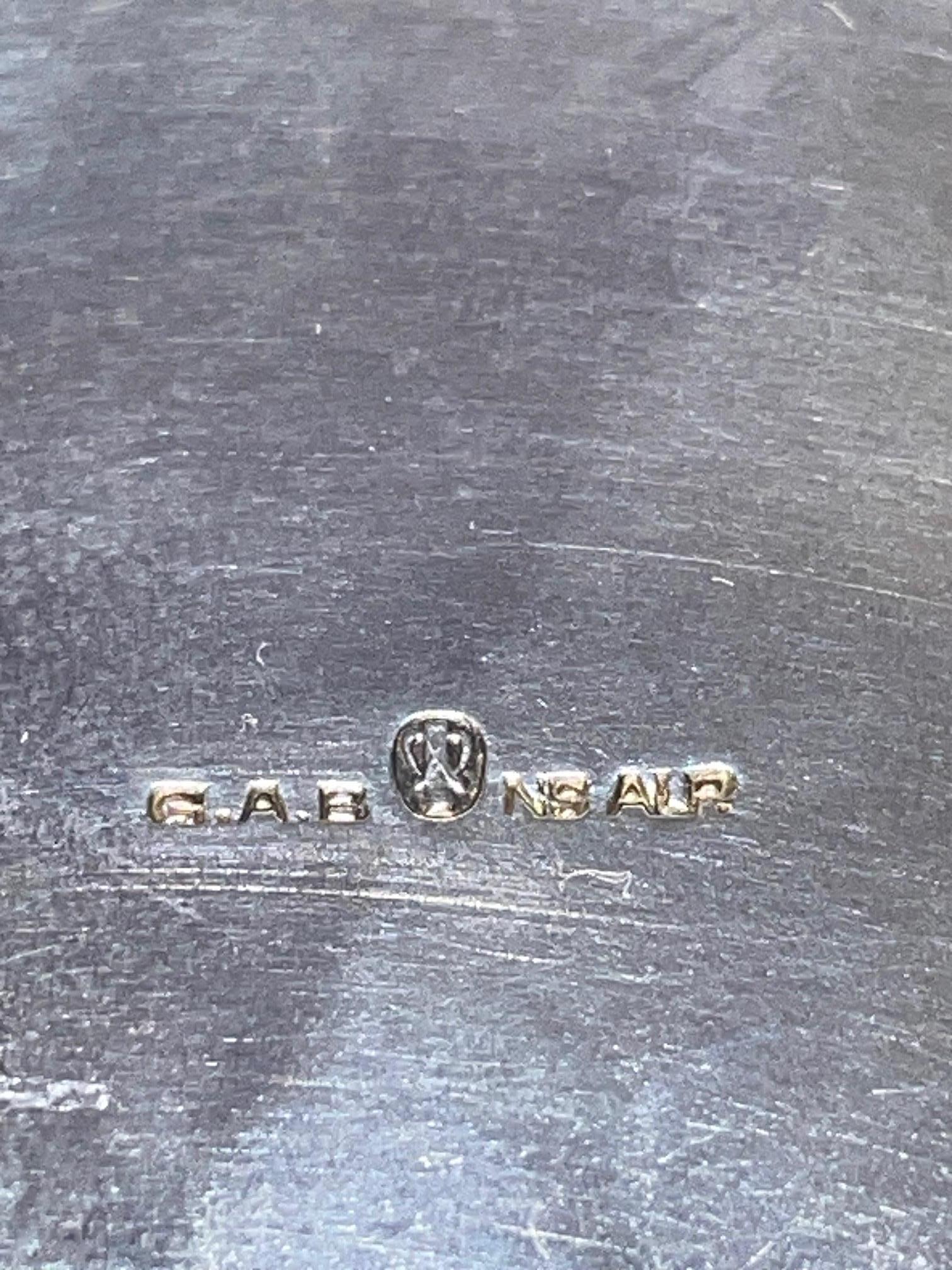 Vaso svedese placcato in argento di GAB con inserto originale di fiori in vetro, anni '40 in vendita 1