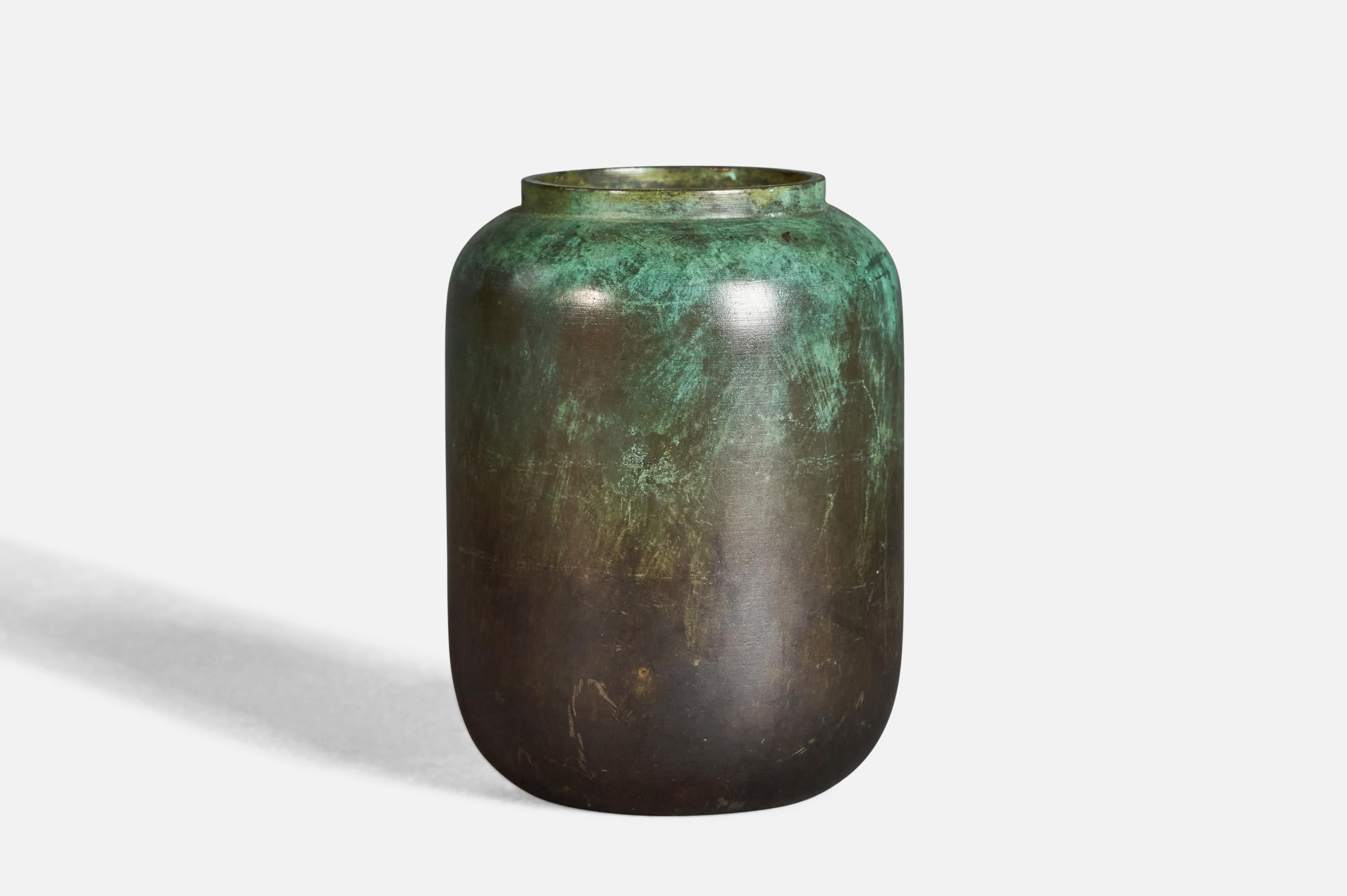 Scandinavian Modern GAB, Small Vase, Bronze, Sweden, 1940s For Sale