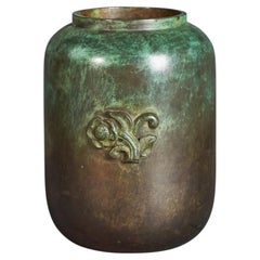 Kleine GAB-Vase, Bronze, Schweden, 1940er Jahre