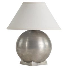 GAB Guldsmedsaktiebolaget, Table Lamp, Pewter, Sweden, 1930s