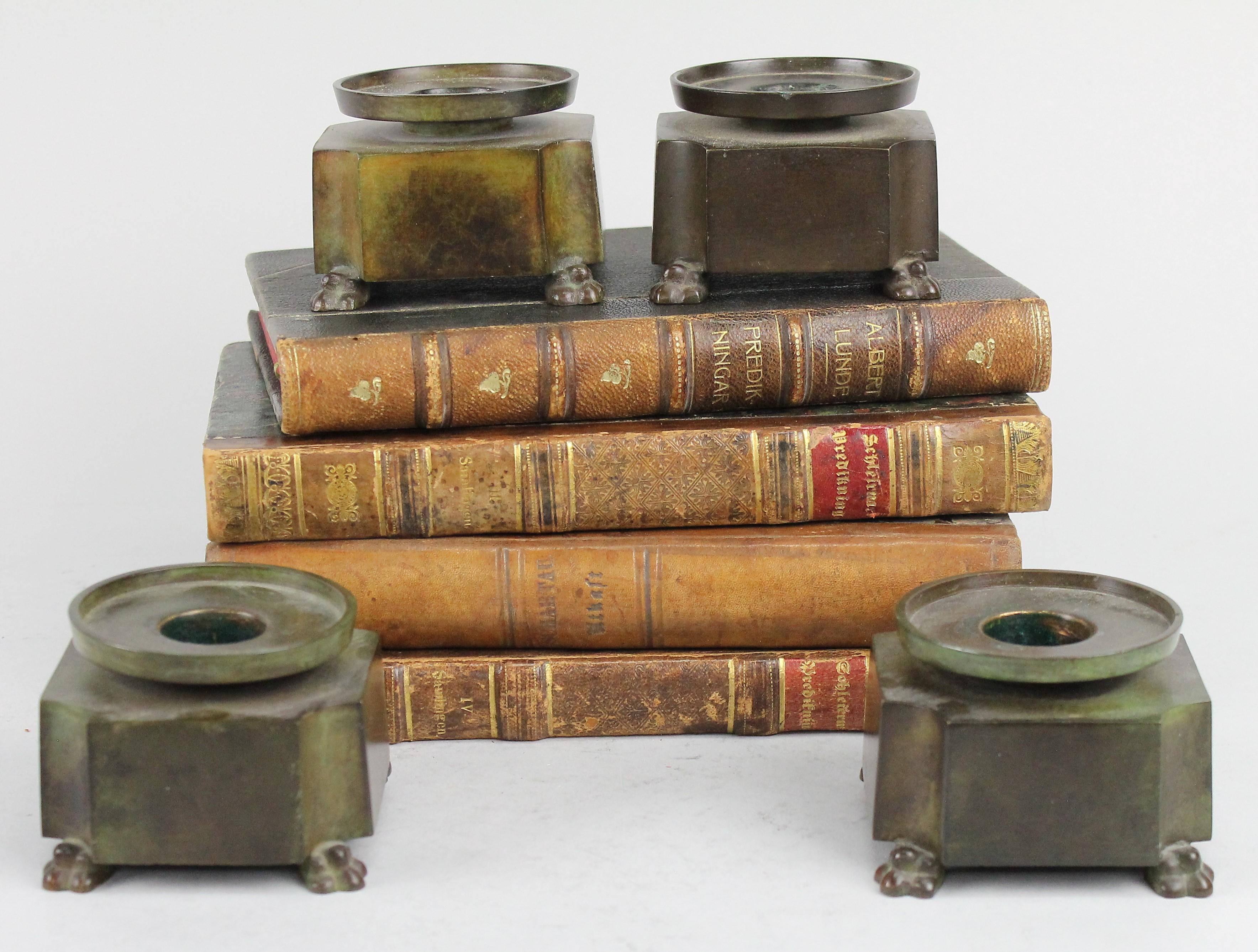 Mid-20th Century GAB Sweden 1930s, Set of Six Bronze Candlesticks For Sale