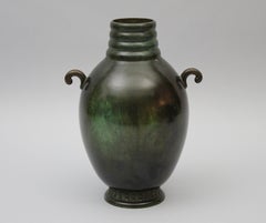 GAB Sweden 1930s, Swedish Modern Patinated Bronze vase.