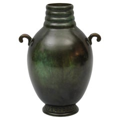 GAB Sweden 1930s, Swedish Modern Patinated Bronze vase.