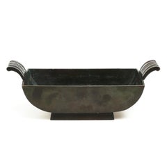 Rara ciotola Jardinière Art Deco in bronzo massiccio GAB Sweden, anni '30