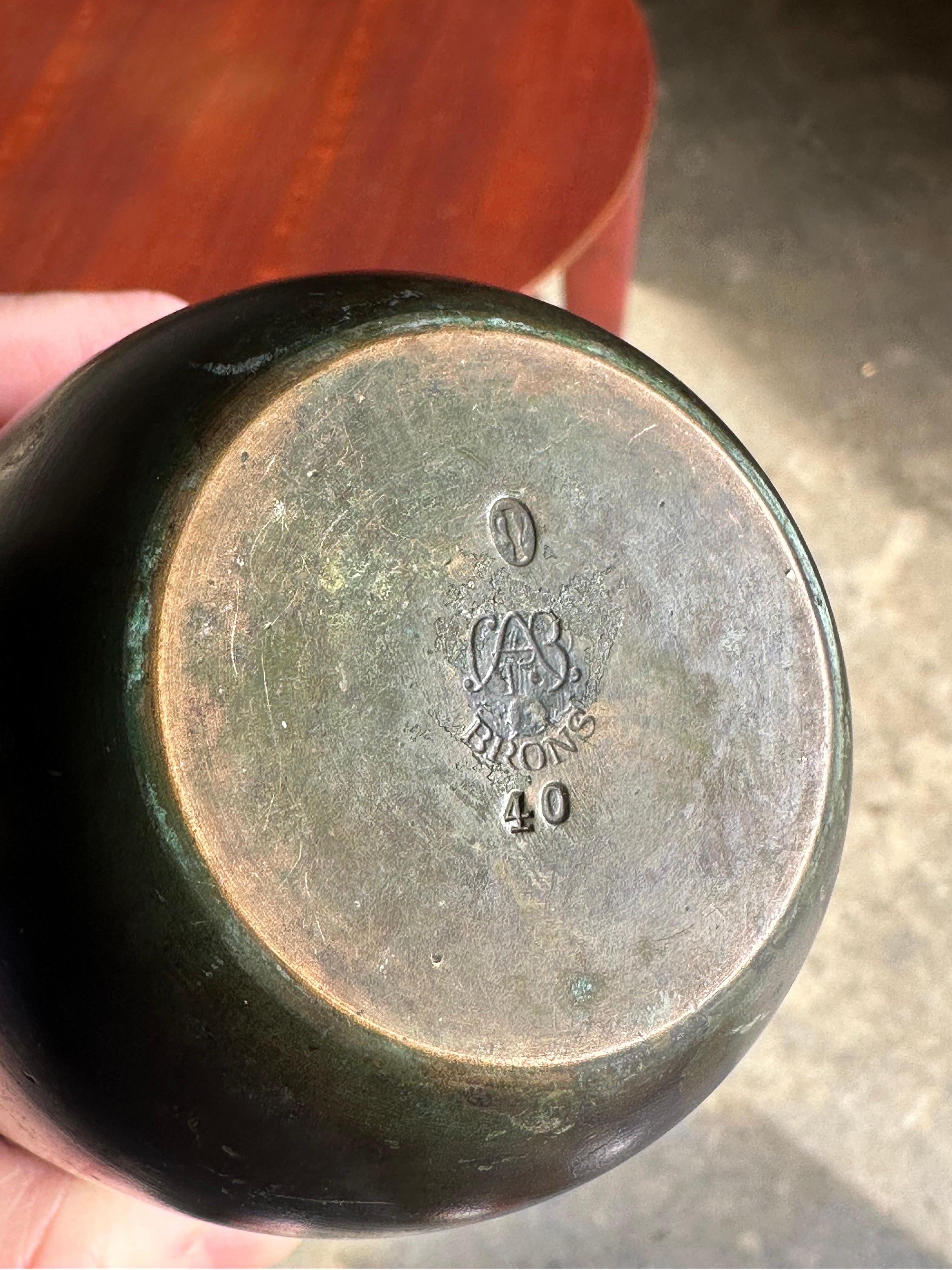 GAB Sweden Bronze Vase, 1940s For Sale 4