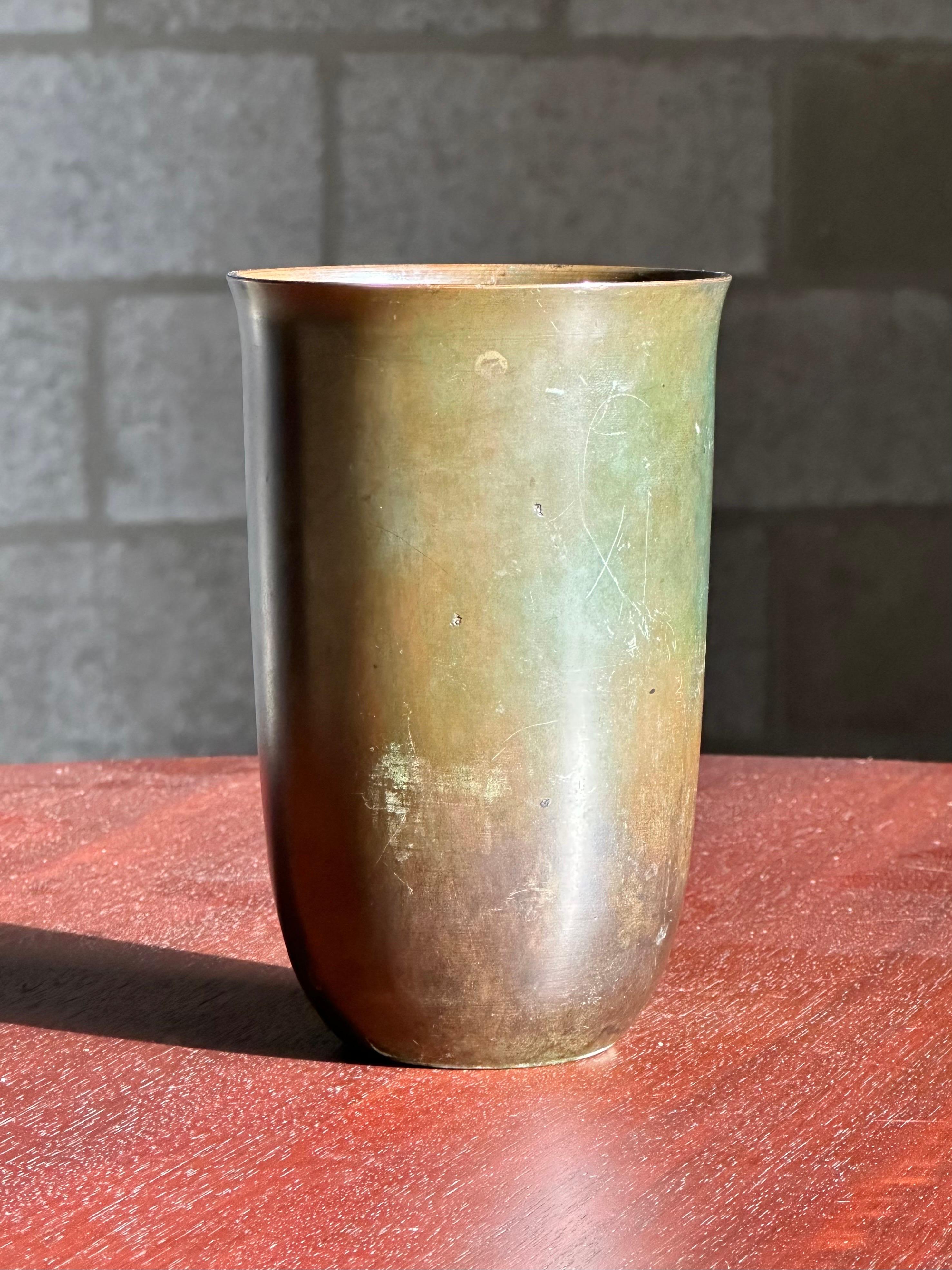 Scandinavian Modern GAB Sweden Bronze Vase, 1940s For Sale
