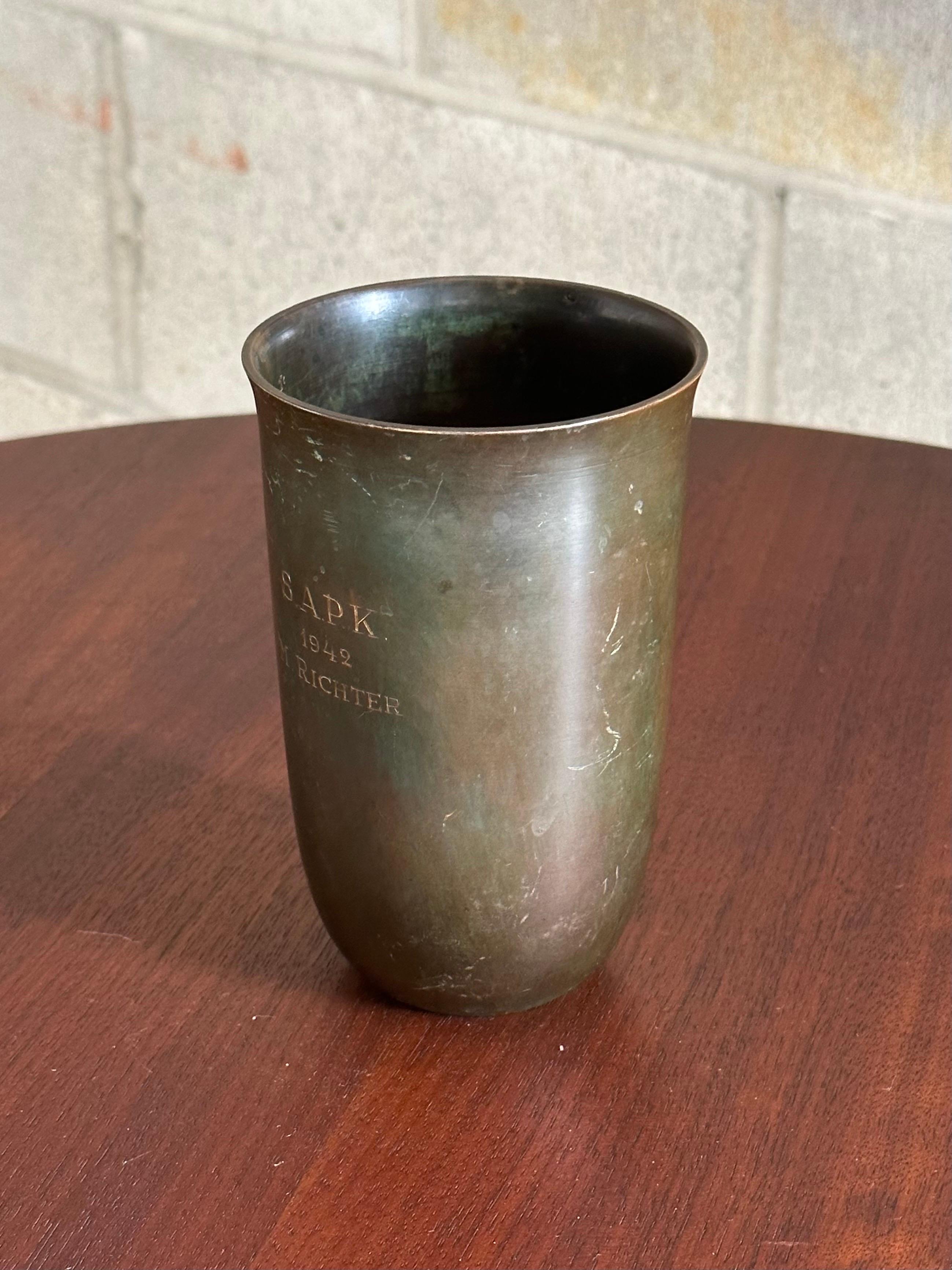 GAB Sweden Bronze Vase, 1940s For Sale 1