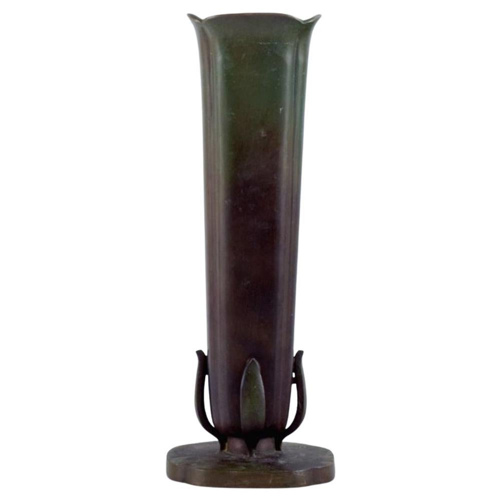 GAB, Sweden, large Art Deco bronze vase. 1930s/40s.