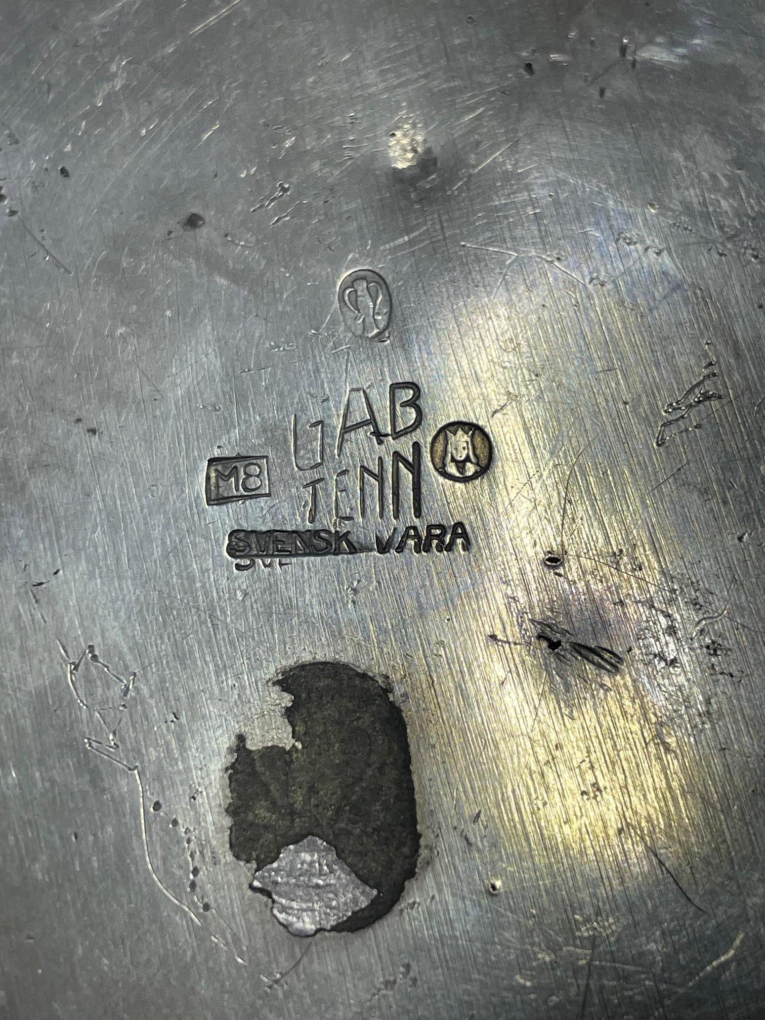 GAB Suecia Caja de Estaño con Motivo de Naipes - Art-Deco Años 30 Peltre en venta