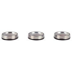 GAB, Sweden. Three salt cellars in 830 silver and bakelite. Art Deco style.