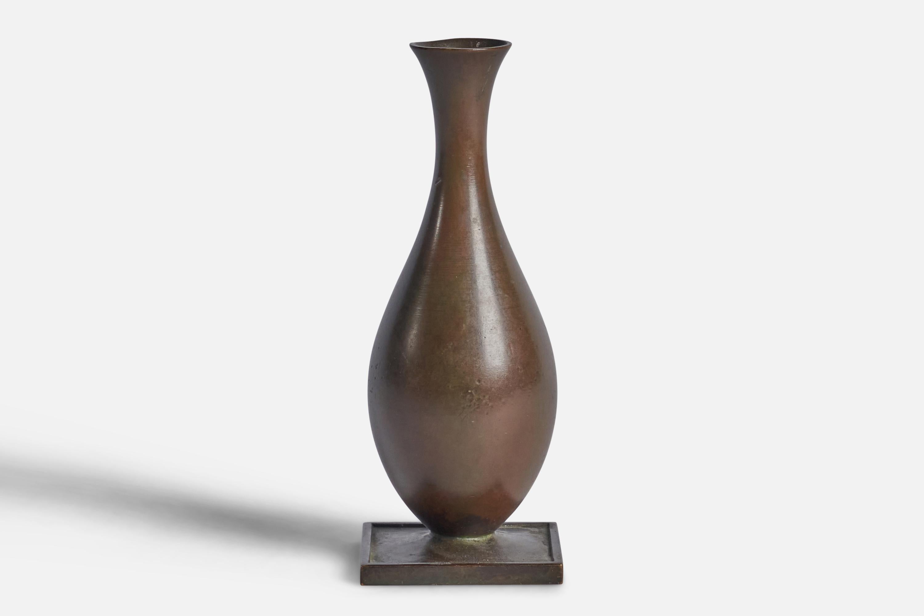A bronze vase designed and produced by GAB Guldsmedsaktiebolaget, Sweden, 1930s.
 
