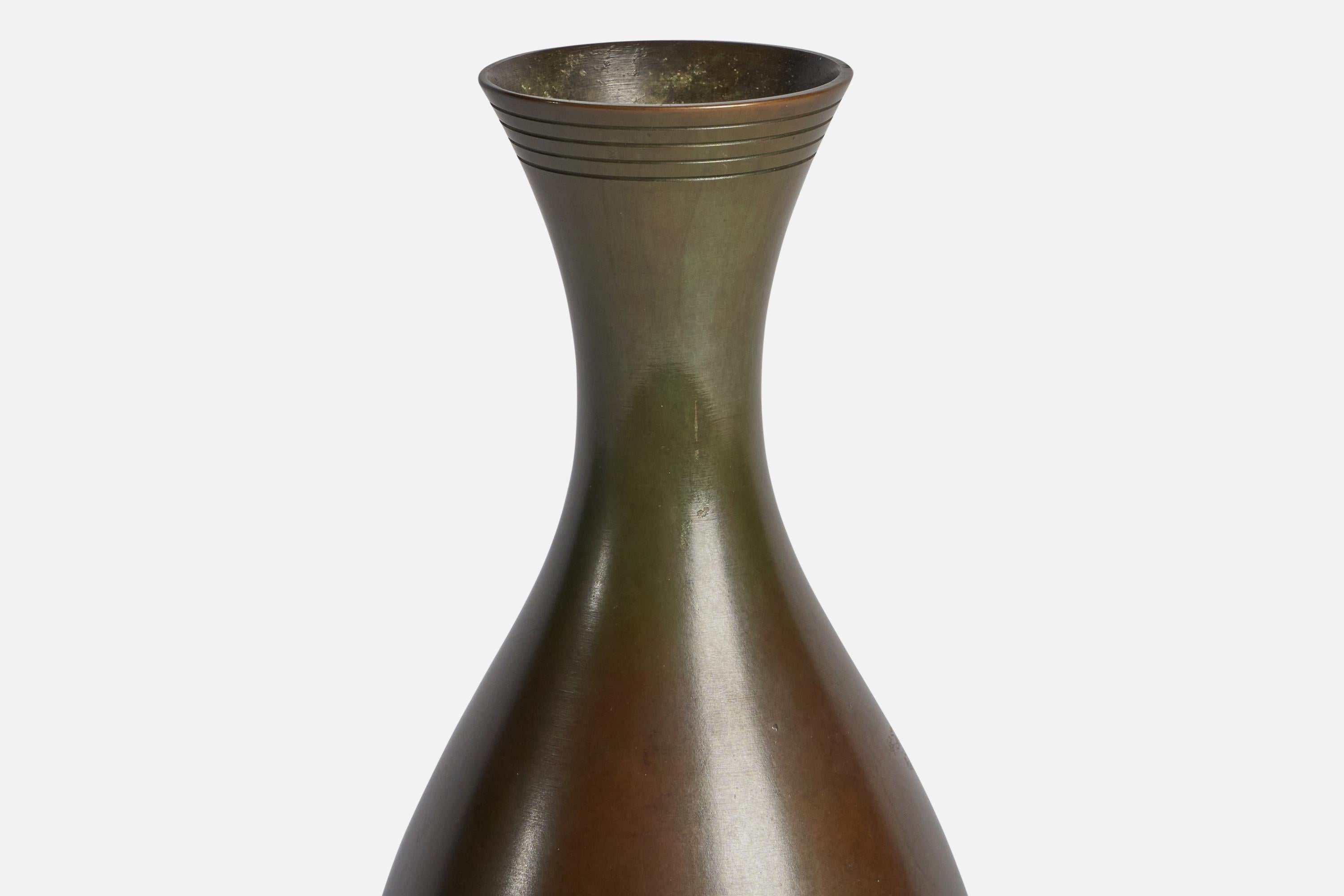 GAB, Vase, Bronze, Schweden, 1930er Jahre (Schwedisch) im Angebot