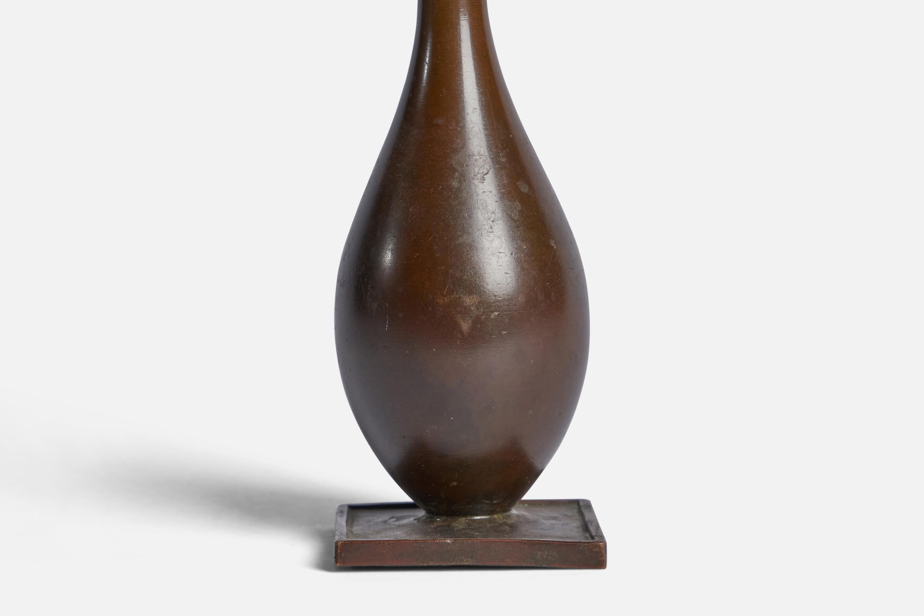 GAB, Vase, Bronze, Sweden, 1930s In Good Condition For Sale In High Point, NC