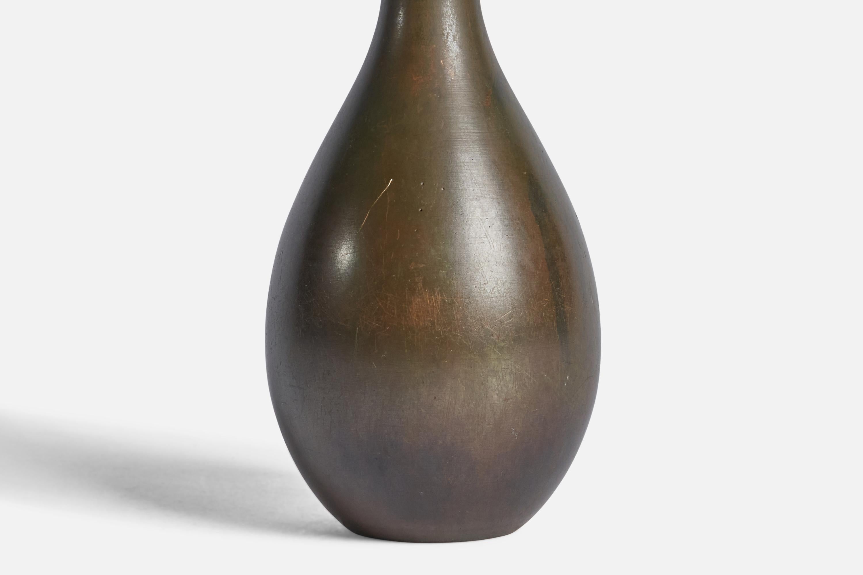 GAB, Vase, Bronze, Sweden, 1930s In Good Condition For Sale In High Point, NC