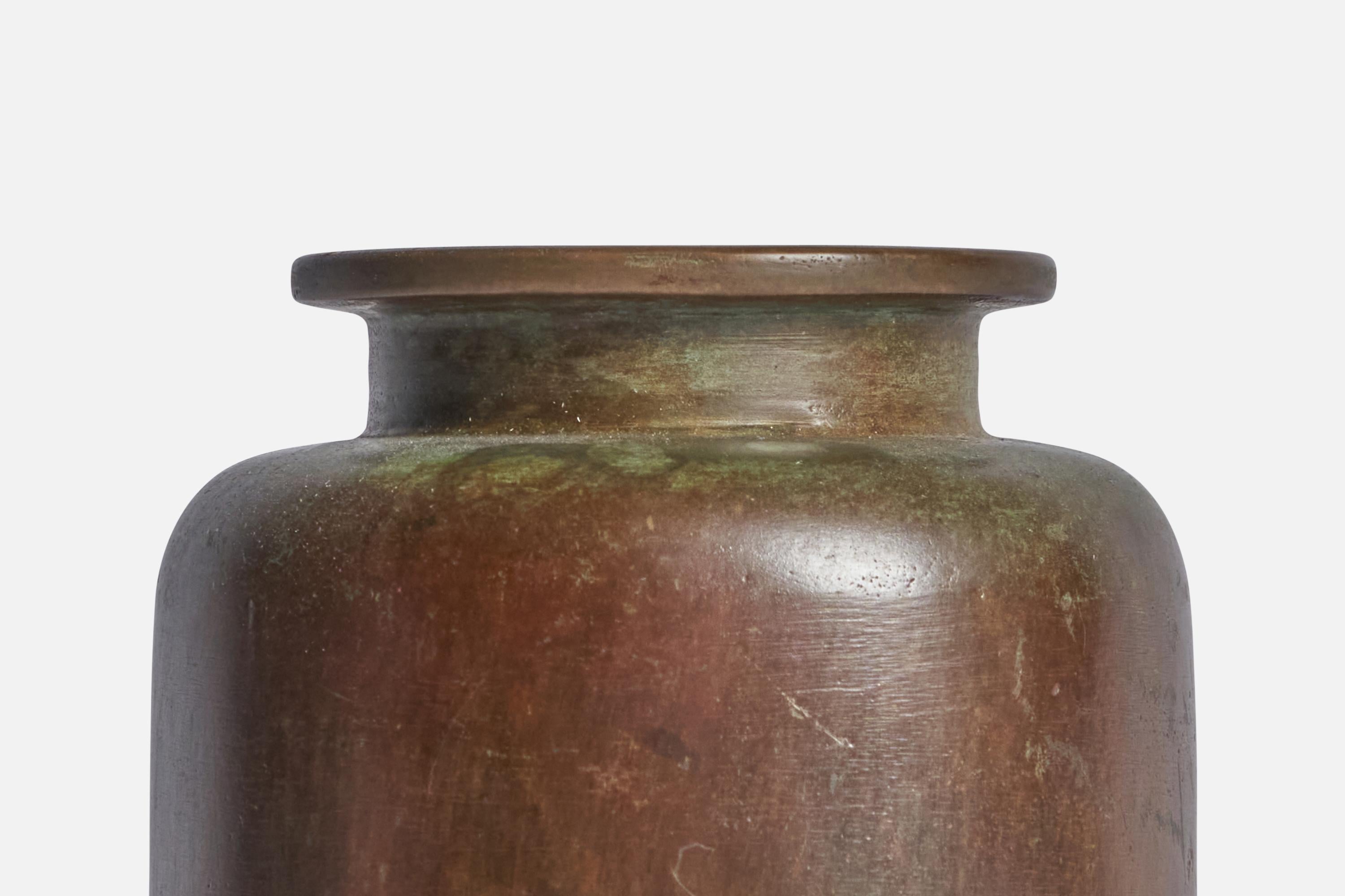 Mid-20th Century GAB, Vase, Bronze, Sweden, 1930s For Sale
