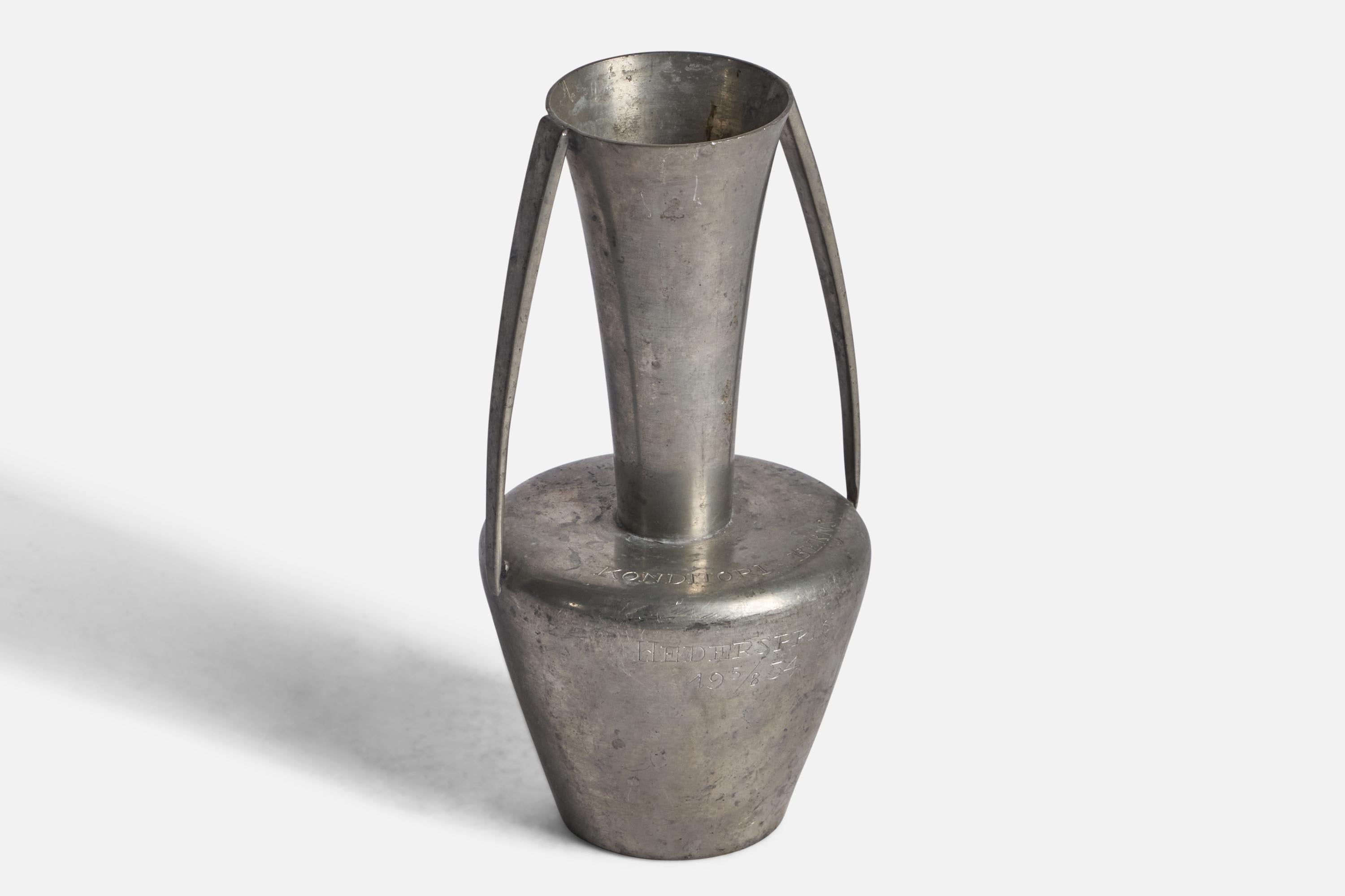 Scandinavian Modern GAB, Vase, Pewter, Sweden, 1934 For Sale