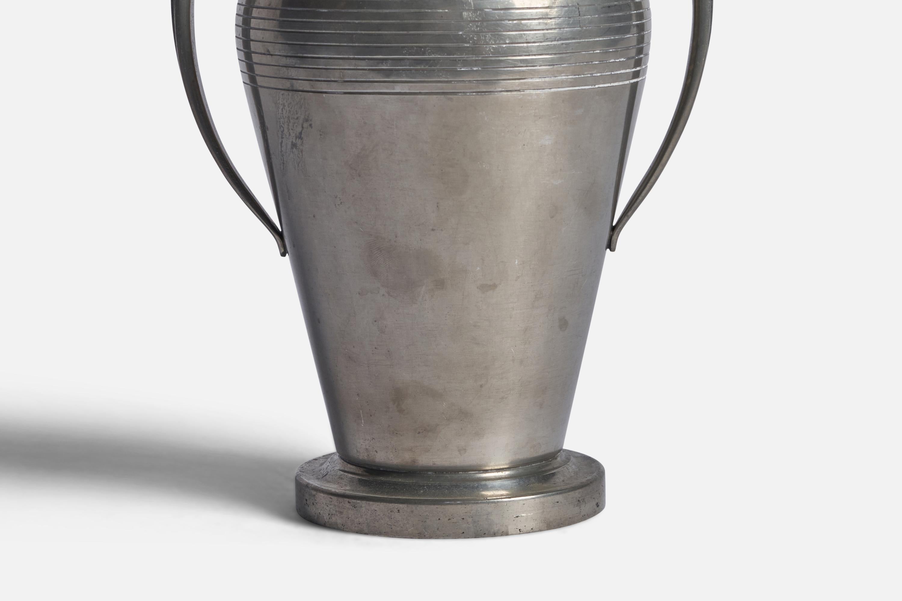 Swedish GAB, Vase, Pewter, Sweden, c. 1930s For Sale