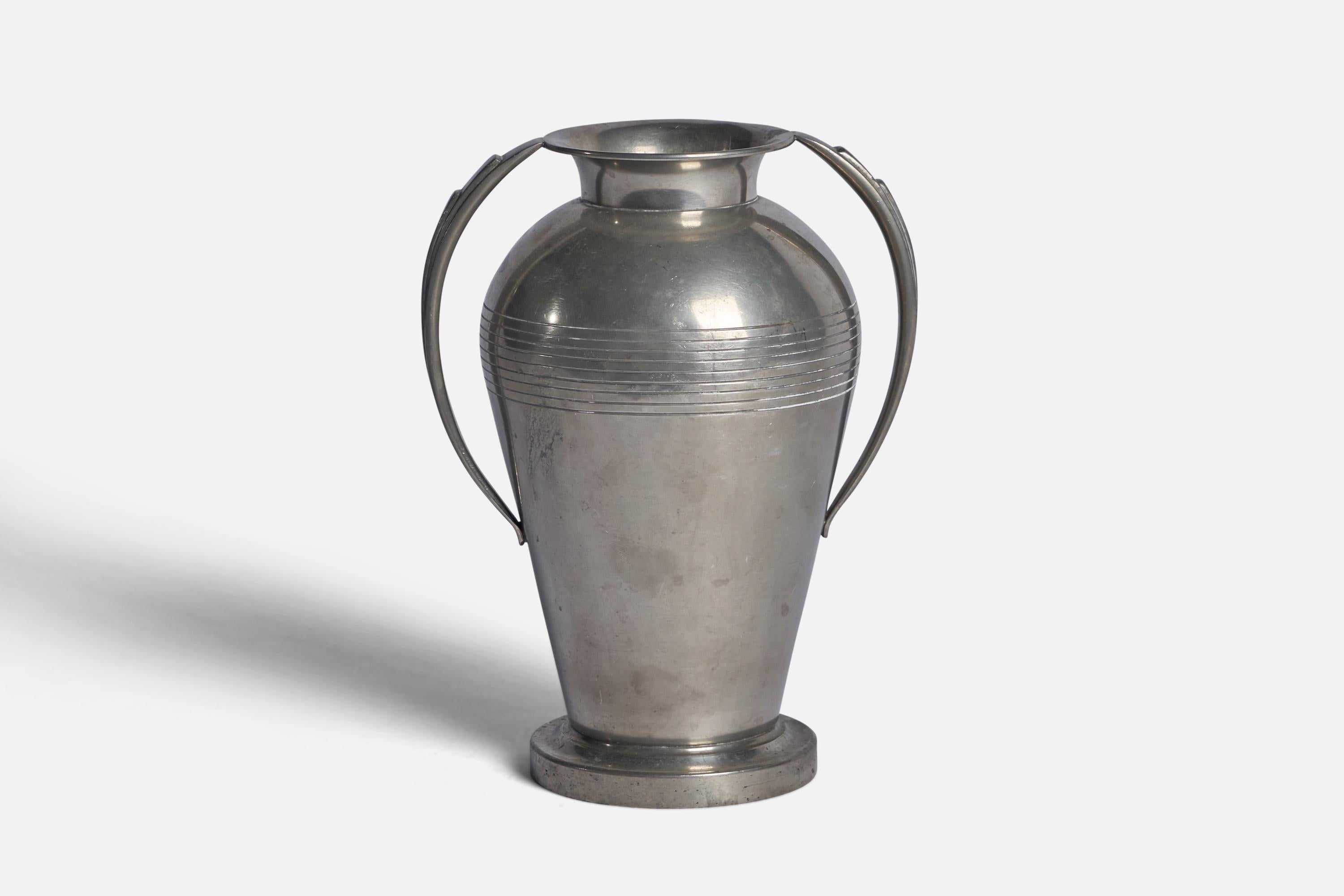 Mid-20th Century GAB, Vase, Pewter, Sweden, c. 1930s For Sale