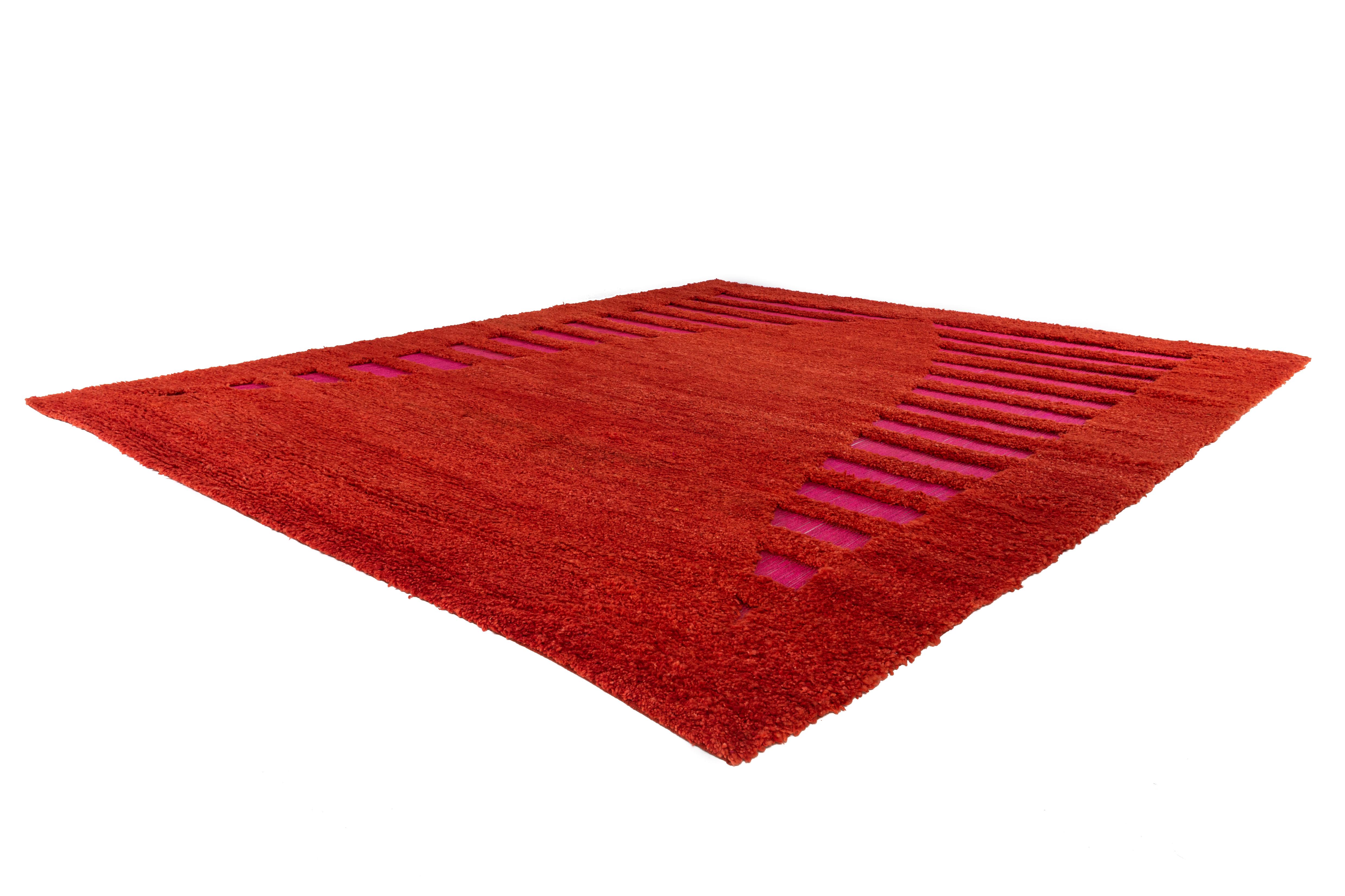 Post-Modern Gabbeh Interwoven with Warp Exposed Rug by Taher Asad Bakhtiari For Sale