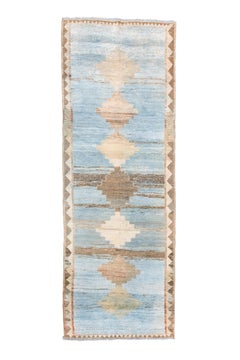 Gabbeh Long Rug with Beautiful Blue Field