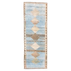 Gabbeh Long Rug with Beautiful Blue Field