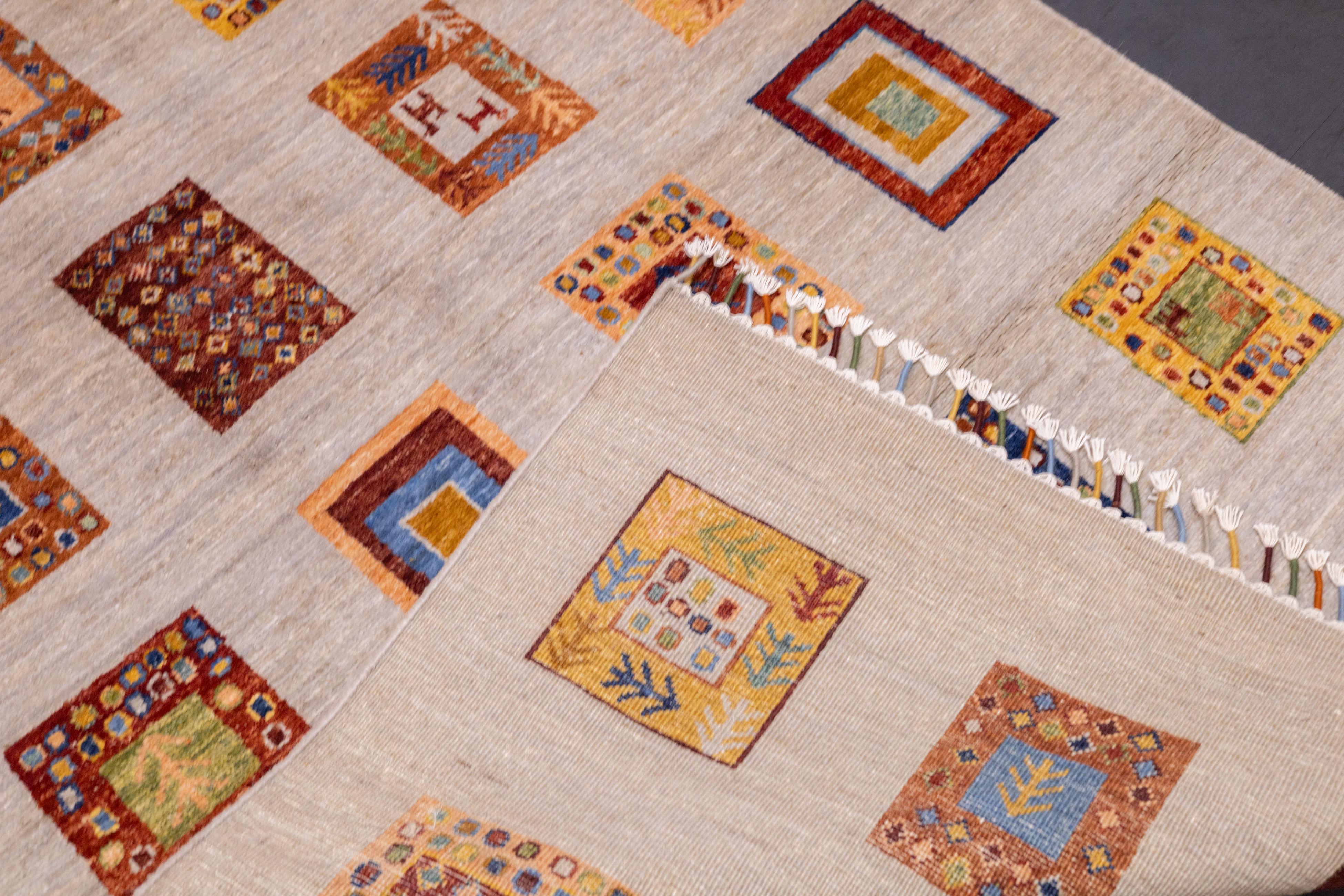 Gabbeh Teppich 3'11'' x 6'3'' im Angebot 4